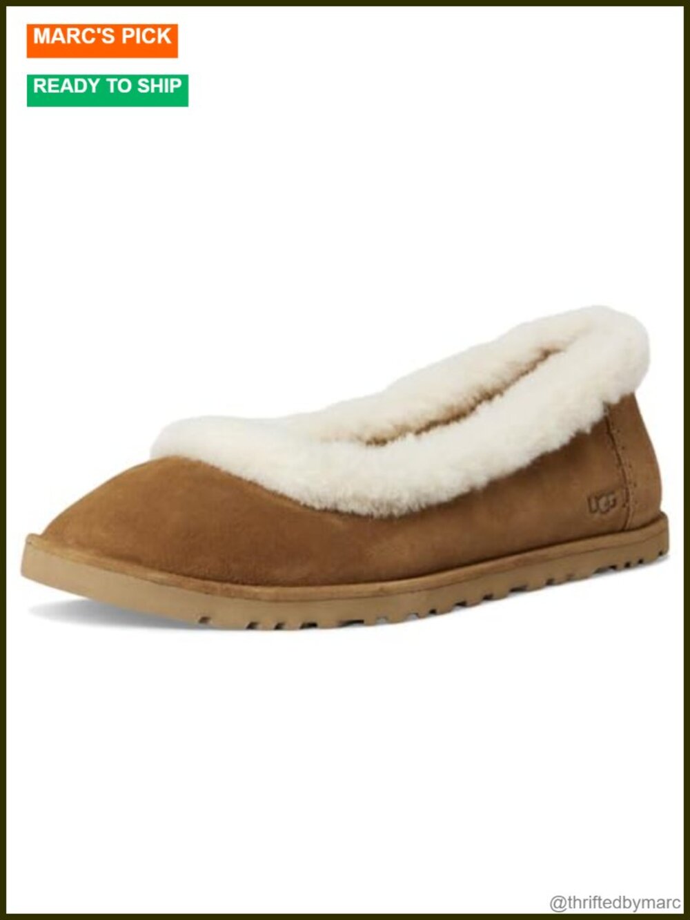 Suede Ballet Flat with Sheepskin Insole and EVA Outsole